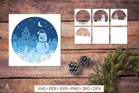 3D Christmas Shadow Box SVG: A Crafty Graphic Design Asset for Holiday Content