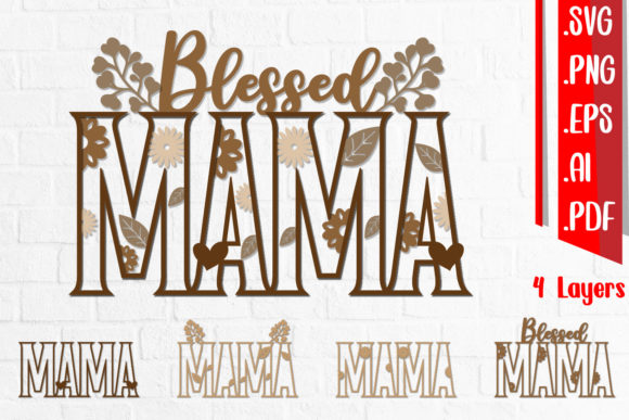 3D Layered Blessing Mama – SVG EPS AI for Laser-Cut Wall Decor & Branding