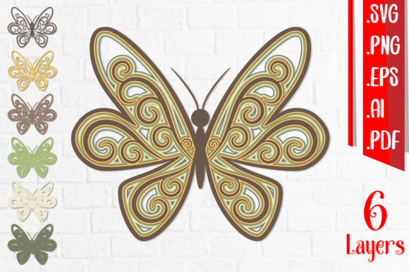 3D Layered Butterfly 3: A Dynamic 3D SVG for Creative Branding and Shape-Focused Designs