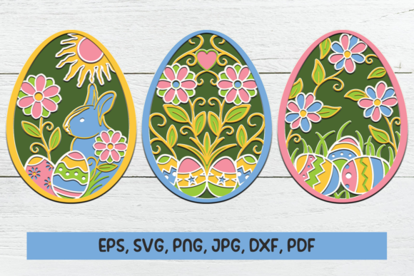 3D Layered Easter Egg Mandala SVG for Craft & Graphic Design Projects