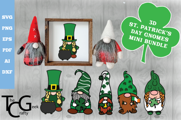 3D Layered St. Patrick's Gnome Bundle – Festive Graphics for Crafts & Seasonal Design Projects