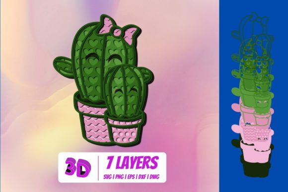3D Mothers Day Cactus SVG for Crafters and Handmade Business Owners