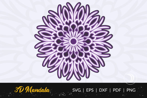 3D Multilayer Mandala Cut File: Elevating Branding with Dimensional SVG Shapes