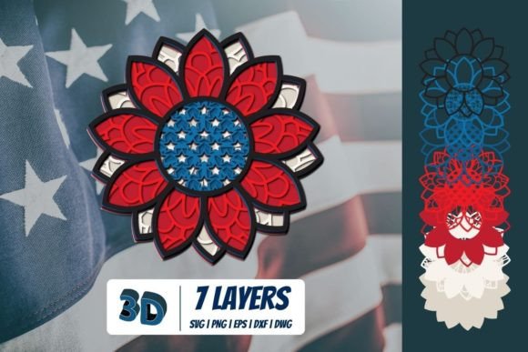 3D Patriotic Flower SVG: A Dynamic Shape for Seasonal Branding and Marketing