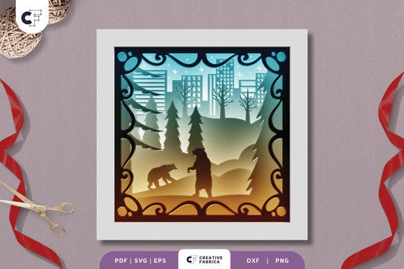 3D Shadow Box Christmas Winter Bear SVG Review for Real Design Projects