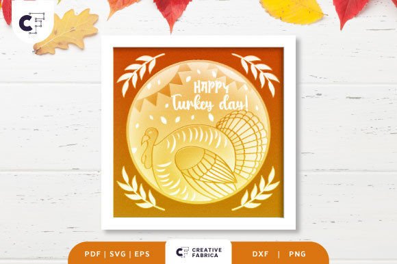 3D Shadow Box Happy Turkey Day SVG for Holiday Crafting