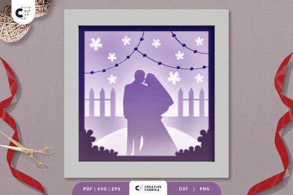 3D Shadow Box Lovely Bride and Groom – A Versatile 3D SVG for Table Decorations