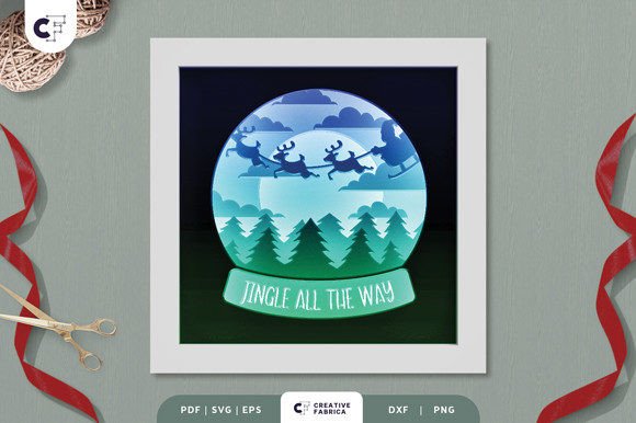 3D SVG Christmas Crystal Ball Design for Editorial and Web Use