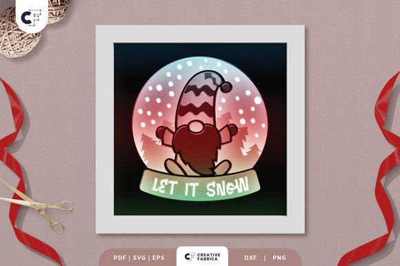 3D SVG Christmas Gnome Snow Globe: A Festive Design Asset for Holiday Content