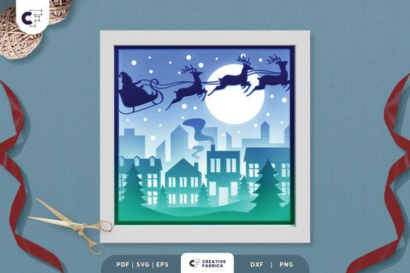 3D SVG Christmas Santa Sleigh: Festive Design for Brand Campaigns