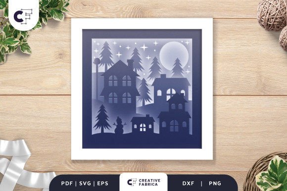 3D SVG Christmas Village at Night β A Festive Digital Asset for Sellers
