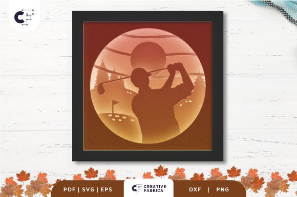 3D SVG Golf Shadow Box for Lifestyle & Hobbies Publishing