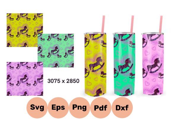 3D SVG Tumbler Sublimation Pattern Horse – A Craft-Forward Graphic for Tumbler Design Projects