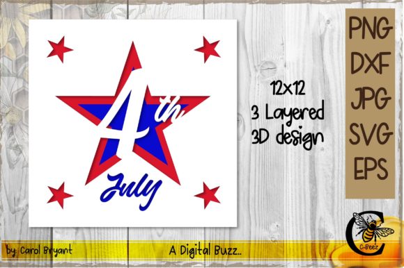 4th of July Layered Design: A 3D SVG Shadow Box for Seasonal Branding