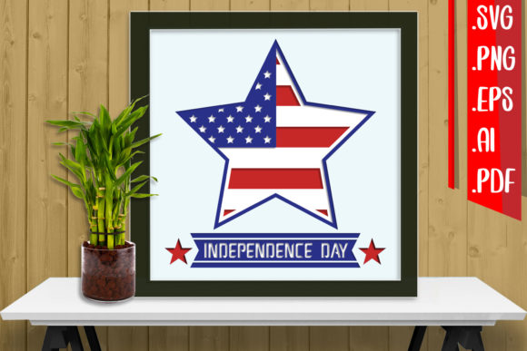 4th of July Layered Papercut 3D SVG for Festive Branding & Shadow Box Packaging