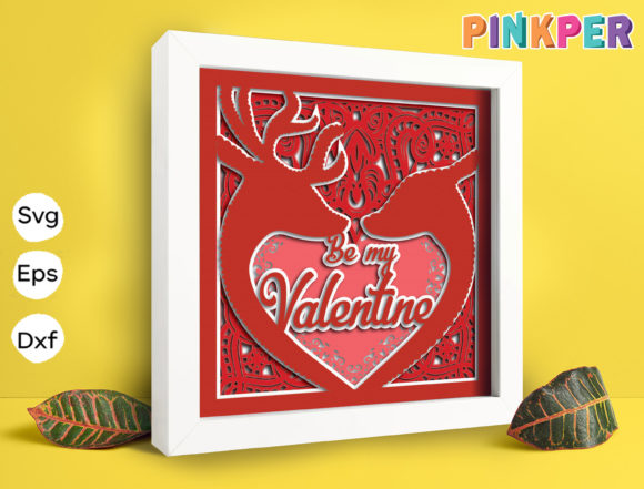 Be My Valentine Papercut Light Box: 3D SVG for Romantic, Festive Branding in Shadow Boxes