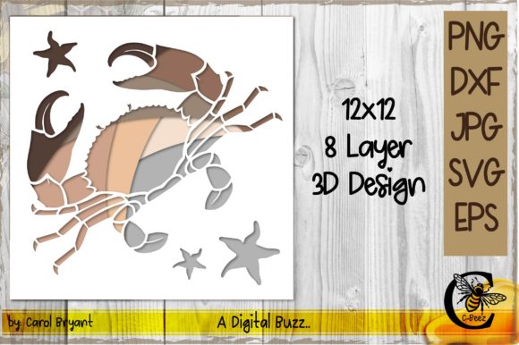 Crab 8 Layer Design – A 3D SVG Shape That Adds Dimension to Handmade Crafts