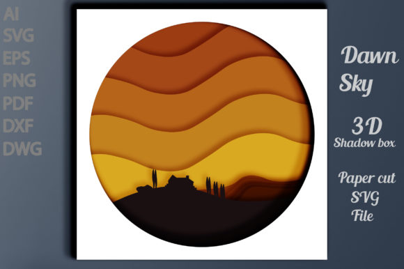 Dawn Sky 3D Shadow Box SVG Paper Cut Review for Real Embroidery Projects