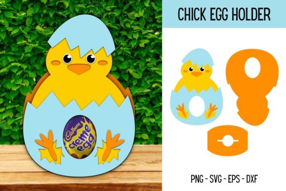 Easter Chick Egg Holder 3D SVG for Brand Marketing