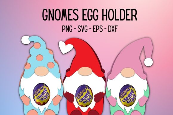 Gnomes Egg Holders SVG: 3D Shapes for Playful Branding