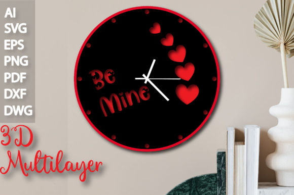 Heartfelt Branding with Multilayer Heart Clock 3D SVG File