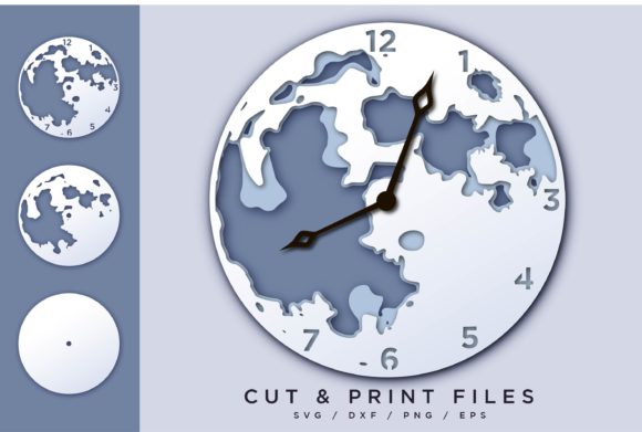 Layered Moon 3D SVG for Creative Product Designers