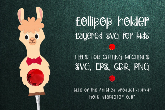 Llama Lollipop Holder Template SVG: 3D SVG Shape for Playful Brand Packaging
