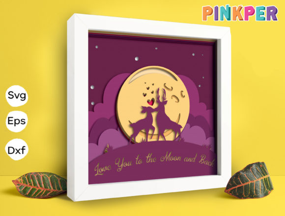 Love You to the Moon and Back: A 3D SVG Shadow Box Design for Heartfelt Branding