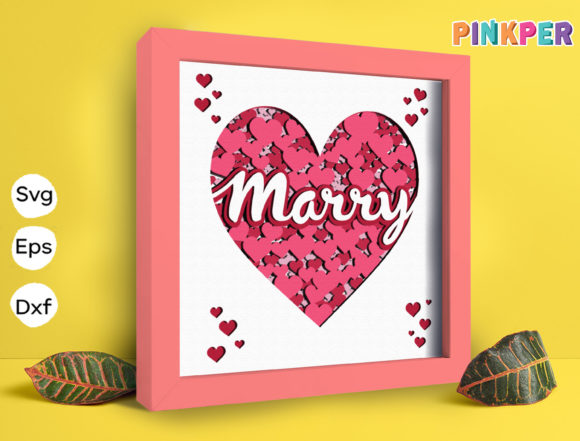 Marry Love Light Box Template 3D SVG for Shadow Boxes