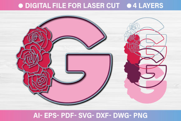 Multilayer 3D Alphabet Paper Cut SVG G for Crafts & Graphics Sellers