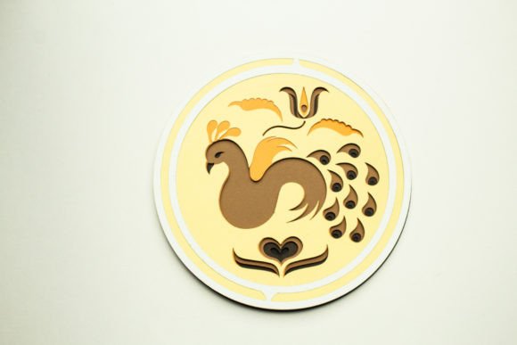 Pennsylvania Dutch Hex Sign - Bird Layered Design for 3D SVG Home Décor Crafts