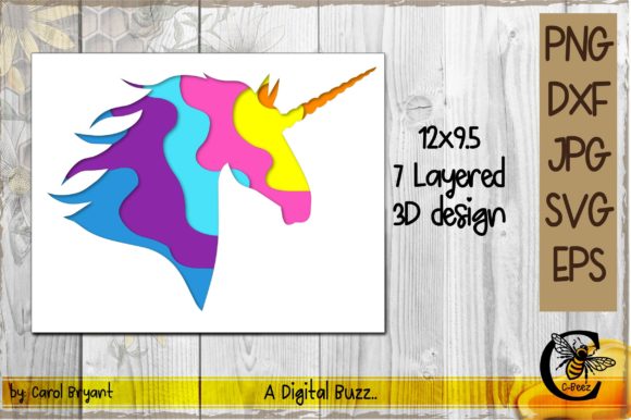Unicorn 7 Layer Design – A Versatile 3D SVG for Creative Sellers